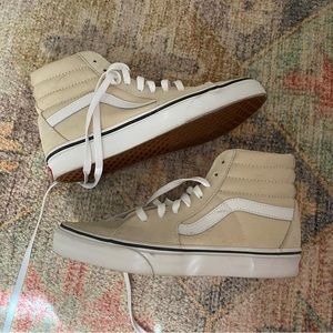 Womens vans high tops beige suede size 8